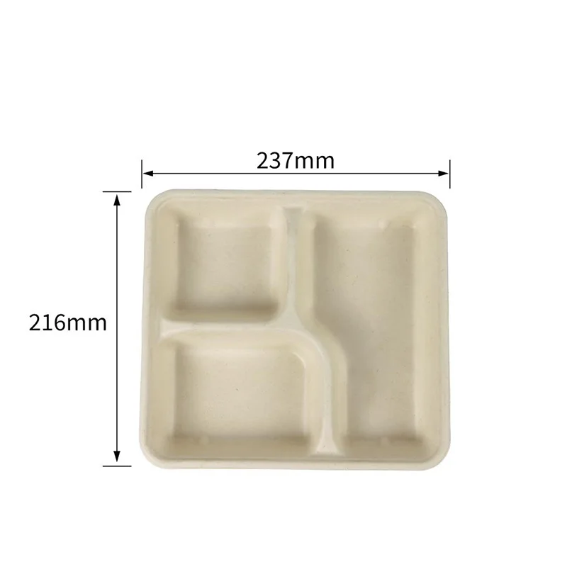 1200ml Medium 3 Compartment Tray · Sugarcane Trays · product image
